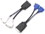 Dell/Molex DMS-59 pin VGA Y-Splitter cable, 1xDMS 59-pin (M)/2xDVI (F) connectors, p/n: J9256, H9361, OEM ( )