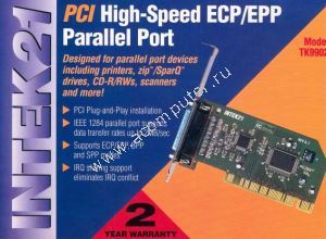 Intek21 TK9902 (SIIG TK-P01E12) I/O Parallel port (DB25) card adapter, PCI, OEM ( )