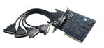 Moxa Technologies Smartio C104H/PCI, 4-port RS-232 Serial board adapter/w DB37 to Male DB9 x 4 connectors, LP: 1S1500321, PID: 3030-K169-V001, retail ( )