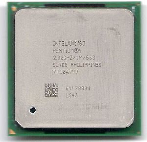 CPU Intel Pentium4 2.8GHz HT (Hyper-Threading Technology), 1MB L2 Cache, 533 FSB, SL7D8 (2800MHz), 478 pin, OEM ()