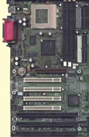 Motherboard ALi Socket 7, 3 RAM slots, 1xAGP, 4xPCI, 3xISA, 2xUSB, ATX, p/n: 20640-001, OEM (системная плата)