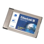 3Com Etherlink III LAN PC card (network ethernet adapter) 3C589D, 10BASE-T and coax, no cord, OEM (сетевой адаптер)
