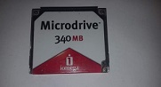 Появилась в продаже карта памяти IBM/Iomega Microdrive DMDM-10340 CF+ Type II 340MB memory card, p/n: 07N6660. Цена-6320 руб.